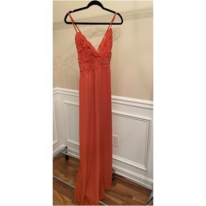 V-Neck Detailed Long Jumpsuit